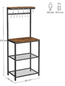 VASAGLE Kuchyňský odkládací stolek Industry - 60x40x151,5 cm