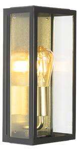 Průmyslové venkovní nástěnné svítidlo černé se zlatým IP44 - Rotterdam