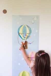 EPiPí Dětský metr Samolepka na zeď Zvířátka v balónech 103 x 35 cm