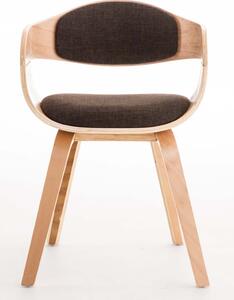 Jídelní židle Egdware - dřevo a látkový potah | přírodní a hnědá
