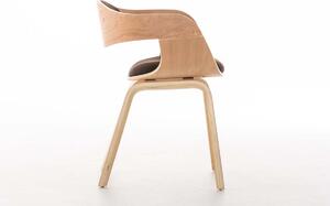 Jídelní židle Egdware - dřevo a látkový potah | přírodní a hnědá