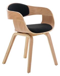 Židle King látka, dřevěné nohy natura - Černá