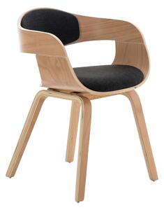 Židle King látka, dřevěné nohy natura - Tmavě šedá