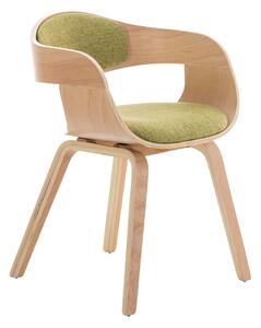 Židle King látka, dřevěné nohy natura - Zelená