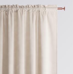 Room99 Hotový závěs na pásce CHARMY Jednobarevný Velurový Zatemňovací Barva: Béžová, Velikost: 140 x 260 cm