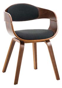 Židle King látka, dřevěné nohy ořech - Černá