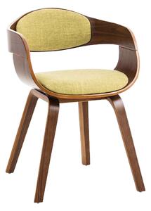 Židle King látka, dřevěné nohy ořech - Zelená