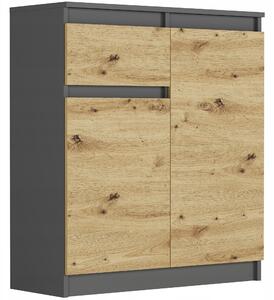 Komoda Refira (antracit + artisan). Akce -17%