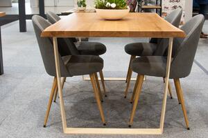 Moderní stoly Jídelní stůl LUCCA masiv dub/ocel