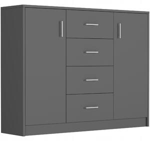 Komoda Unedia (antracit). Akce -10%