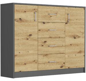 Komoda Unedia (antracit + artisan). Akce -16%