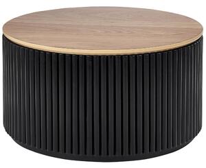 Konferenční stolek úložným prostorem světlé dřevo/ černý KIRKWOOD