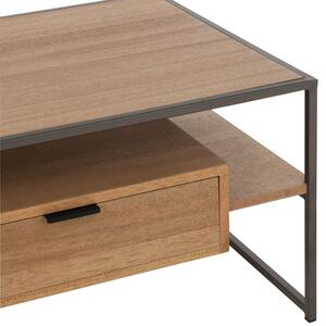 Hnědý dřevěný konferenční stolek J-line Differa 120 x 60 cm