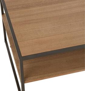Hnědý dřevěný konferenční stolek J-line Differa 120 x 60 cm