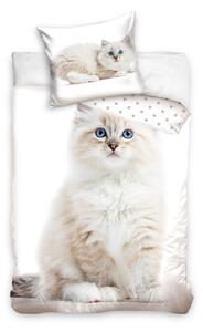 Bavlněné povlečení CAT white 140x200cm