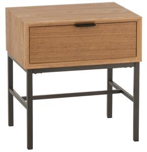 Hnědý dřevěný odkládací stolek J-line Differa 47,5 x 30 cm