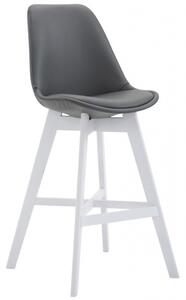 Barová židle Cannes syntetická kůže, bílá, šedá