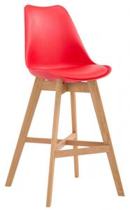 Barová židle Cannes plast přírodní, červená