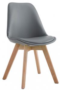 Jídelní / konferenční židle Borna syntetická kůže, přírodní podnož, šedá