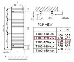 Zehnder Manis M5012RCR Radiátor kombinovaný, 50x120cm, chrom