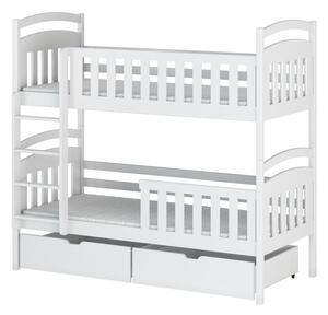 Patrová postel se šuplíky KARMEN - 90x200, bílá
