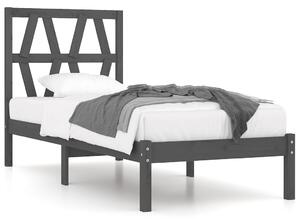 Rám postele šedý masivní borovice 75 x 190 cm Small Single