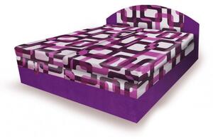Polohovací postel 160x200 VEERLE - fialová / vzorovaná