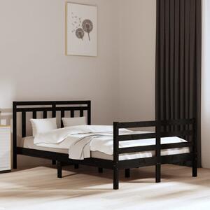Rám postele černý masivní dřevo 135 x 190 cm Double
