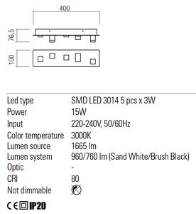Moderní LED svítidlo na strop 15W