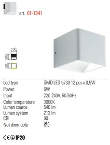 Nástěnné LED svítidlo v matné bílé barvě