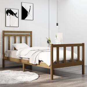 Rám postele medově hnědý masivní dřevo 90 x 190 cm Single