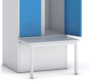 Šatní skříňka s lavičkou, šedé dveře, cylindrický zámek