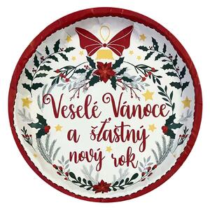 Toro Plechový podnos 26cm veselé vánoce