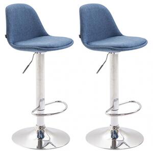 2 ks / set barová židle Kiel látkový potah, modrá