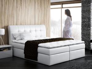 Kontinentální postel Limbo, Rozměr postele: 200 x 200 cm, Barva:: ekokůže Soft 017 (bílá) Mirjan24 5902928401356