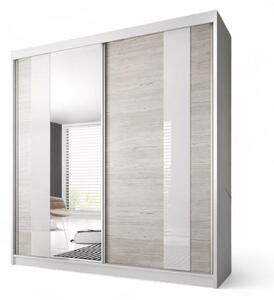 Šatní skříň MULTI 32, 233cm (M) kathult / bílé pásy
