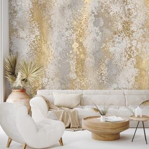 Tapeta abstraktní zlatá patina v glamour stylu