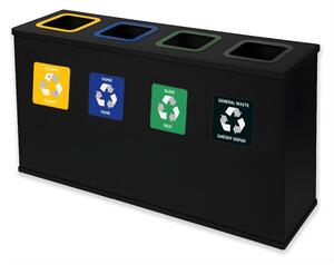 Alda Sestava na tříděný odpad Eko Station 4 x 60 l, lakovaná ocel, černá