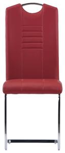 Jídelní židle Smooth - 2 ks - červené | umělá kůže