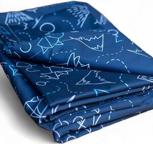 NanoSPACE Protiroztočové dětské prostěradlo s gumou Nanobavlna® modrá – vzor liška 60×120×10 cm