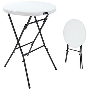 FurniGO Skládací barový stůl Ø72 cm - bílý