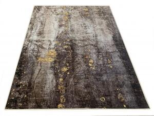 Kusový koberec FLANNEL PRINTED Y-272A šedý žlutý hnědý Rozměr: 120x170 cm