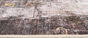Kusový koberec FLANNEL PRINTED Y-272A šedý žlutý hnědý Rozměr: 120x170 cm