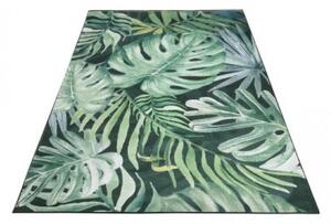 Makro Abra Moderní kusový koberec FLANNEL PRINTED C139D Listy zelený Rozměr: 80x150 cm