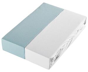 DĚTSKÉ ELASTICKÉ PROSTĚRADLO, 60-70/120-140 cm, bílá, světle modrá Esposa