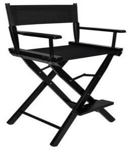 Dřevěná skládací kosmetická židle černá 9917