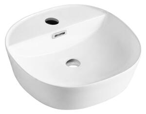 Mereo, Mereo Umyvadlo na desku s přepadem, Lota, 400x400x150 mm, čtvercové, keramické, MER-UC404015S