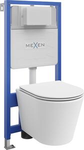 Mexen Fenix Slim, podomítkový modul a závěsné WC Rico se sedátkem s pomalým dopadem, bílá matná, 61030724001