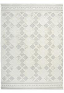 Šňůrkový koberec Stella D418A Romby Aztec šedý / stříbrný / krémový