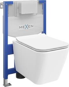 Mexen Fenix XS-F, podomítkový modul a závěsné WC Cube s pomalu padajícím sedátkem, bílá, 68030924000